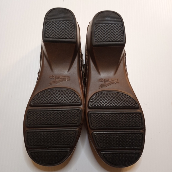 Dansko Brown Savanna Embossed Leather Mary Jaine Comfort Clogs Sz 39 - Picture 8 of 11